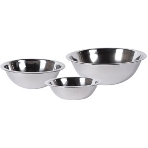 Argon Tableware 3pc Stainless Steel Mixing Bowl Set in Silver Silver Argon Tableware 3pc Stainless Steel Mixing Bowl Set in Silver Silver