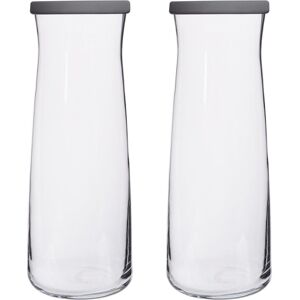 LAV Vera Glass Carafes - 1.2L - Grey Lid - Pack of 2 Grey LAV Vera Glass Carafes - 1.2L - Grey Lid - Pack of 2 Grey
