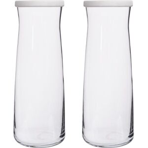 LAV Vera Glass Carafes - 1.2L - Grey Lid - Pack of 2 in White White LAV Vera Glass Carafes - 1.2L - Grey Lid - Pack of 2 in White White