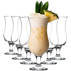 LAV 6x Fiesta Pina Colada Glasses - 390ml Party Drinking Glass Set in Clear Clear LAV 6x Fiesta Pina Colada Glasses - 390ml Party Drinking Glass Set in Clear Clear