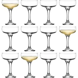 LAV 12x Misket Glass Champagne Saucers - 235ml Vintage Coupe Glasses Set in Clear Clear LAV 12x Misket Glass Champagne Saucers - 235ml Vintage Coupe Glasses Set in Clear Clear