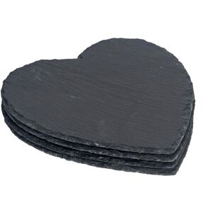 Argon Tableware Heart Slate Placemats 25cm Pack of 4 in Grey Grey Argon Tableware Heart Slate Placemats 25cm Pack of 4 in Grey Grey