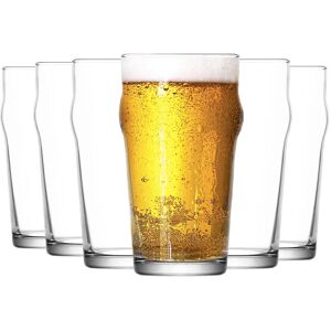 LAV Noniq Pint Beer Glasses - 570ml - Clear - Pack of 12 Clear LAV Noniq Pint Beer Glasses - 570ml - Clear - Pack of 12 Clear