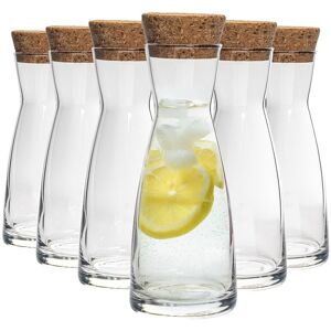 Bormioli Rocco Ypsilon Glass Carafes With Cork Lids - 1.1 Litre - Pack of 6 in Clear Clear Bormioli Rocco Ypsilon Glass Carafes With Cork Lids - 1.1 Litre - Pack of 6 in Clear Clear