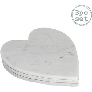Argon Tableware Heart Marble Serving Platters 23 x 27cm Pack of 3 in White Size: 23 x 27 cm White 23 x 27 cm Argon Tableware Heart Marble Serving Platters 23 x 27cm Pack of 3 in White Size: 23 x 27 cm White 23 x 27 cm