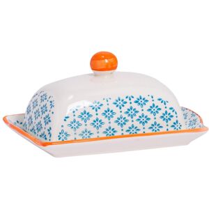 Nicola Spring Hand-Printed Butter Dish 18.5 x 12cm in Blue Size: 18.5 x 12 cm Blue 18.5 x 12 cm Nicola Spring Hand-Printed Butter Dish 18.5 x 12cm in Blue Size: 18.5 x 12 cm Blue 18.5 x 12 cm