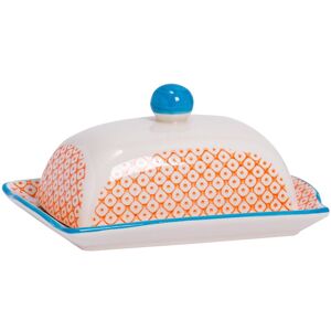 Nicola Spring Hand-Printed Butter Dish 18.5 x 12cm in Orange Size: 18.5 x 12 cm Orange 18.5 x 12 cm Nicola Spring Hand-Printed Butter Dish 18.5 x 12cm in Orange Size: 18.5 x 12 cm Orange 18.5 x 12 cm