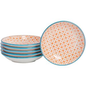 Nicola Spring Hand-Printed Sauce Dishes - 10cm - Pack of 6 in Orange Orange Nicola Spring Hand-Printed Sauce Dishes - 10cm - Pack of 6 in Orange Orange