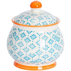 Nicola Spring Patterned Sugar Bowl with Lid - Navy - Kitchen Storage Jar Sugar Pot in Blue Blue Nicola Spring Patterned Sugar Bowl with Lid - Navy - Kitchen Storage Jar Sugar Pot in Blue Blue
