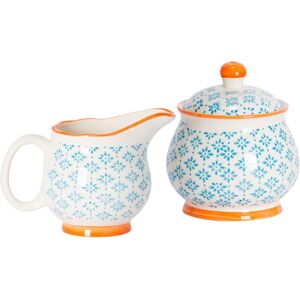 Nicola Spring Hand-Printed Milk & Sugar Set - 300ml in Blue Blue Nicola Spring Hand-Printed Milk & Sugar Set - 300ml in Blue Blue