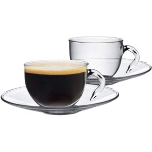 Argon Tableware Glass Espresso Cup & Saucer Set - 60ml - 4 Piece in Clear Clear Argon Tableware Glass Espresso Cup & Saucer Set - 60ml - 4 Piece in Clear Clear