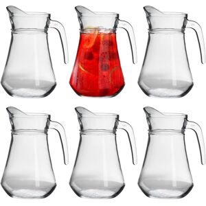Argon Tableware Brocca Glass Water Jugs - 1.5 Litre - Pack of 6 in Clear Clear Argon Tableware Brocca Glass Water Jugs - 1.5 Litre - Pack of 6 in Clear Clear