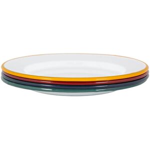 Argon Tableware 25.5cm White Enamel Dinner Plates Set - 4 Colours Multicolor Argon Tableware 25.5cm White Enamel Dinner Plates Set - 4 Colours Multicolor