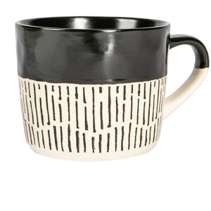 Nicola Spring Ceramic Dipped Dash Coffee Mug - Black - 475ml - Coffee Mug Nicola Spring Ceramic Dipped Dash Coffee Mug - Black - 475ml - Coffee Mug