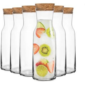Bormioli Rocco Aquaria Glass Carafes with Cork Lids - 1.2 Litre - Pack of 6 in Clear Clear Bormioli Rocco Aquaria Glass Carafes with Cork Lids - 1.2 Litre - Pack of 6 in Clear Clear