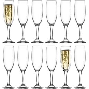 LAV Empire Glass Champagne Flutes - 220ml - Pack of 12 in Clear Clear LAV Empire Glass Champagne Flutes - 220ml - Pack of 12 in Clear Clear