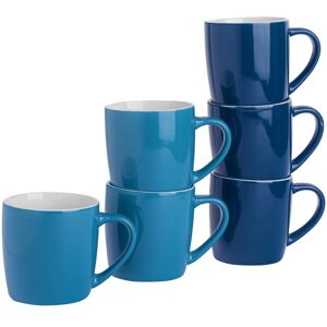 Argon Tableware 6x Coloured Coffee Mugs - 350ml - Blue/Navy - Durable Stoneware Latte Tea Cup Multicolor Argon Tableware 6x Coloured Coffee Mugs - 350ml - Blue/Navy - Durable Stoneware Latte Tea Cup Multicolor