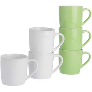 Argon Tableware 6x Coloured Coffee Mugs - 350ml - Green/White - Durable Stoneware Latte Tea Cup Multicolor Argon Tableware 6x Coloured Coffee Mugs - 350ml - Green/White - Durable Stoneware Latte Tea Cup Multicolor