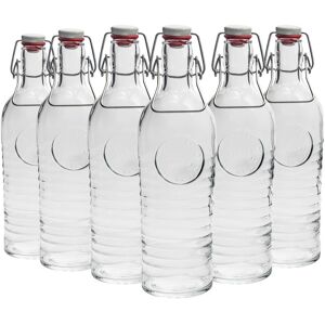 Bormioli Rocco Officina 1825 Glass Swing Bottles - 1.2 Litre - Pack of 12 in Clear Clear Bormioli Rocco Officina 1825 Glass Swing Bottles - 1.2 Litre - Pack of 12 in Clear Clear
