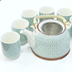 Ceramic Tea Set - Green Mosaic Decorative Teapot & Cups Ceramic Tea Set - Green Mosaic Decorative Teapot & Cups