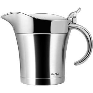 VonShef Men's Gravy Boat Serving Jug, 1L Sauce Pot with Hinged Lid & Anti-Drip Spout in Metallic Silver Size: 750ml Metallic Silver 750ml VonShef Men's Gravy Boat Serving Jug, 1L Sauce Pot with Hinged Lid & Anti-Drip Spout in Metallic Silver Size: 750ml Metallic Silver 750ml