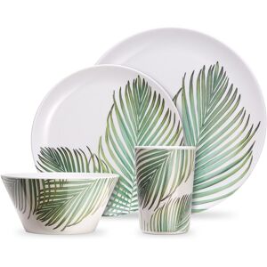 VonShef 16Pc Dishwasher Safe Leaf Print Melamine Dinnerware Set in White Size: 16 Pack White 16 Pack VonShef 16Pc Dishwasher Safe Leaf Print Melamine Dinnerware Set in White Size: 16 Pack White 16 Pack