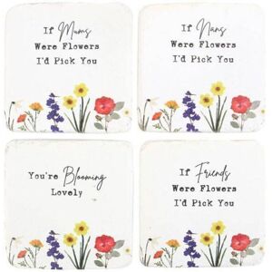 KDMD Set of 24 Wildflower Coasters in White White KDMD Set of 24 Wildflower Coasters in White White