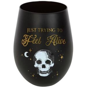 KDMD Trying to Feel Alive Stemless Wine Glass in Black Black KDMD Trying to Feel Alive Stemless Wine Glass in Black Black