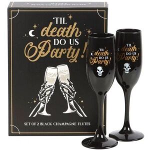 KDMD Til Death Do Us Party Champagne Flute Set in Black Black KDMD Til Death Do Us Party Champagne Flute Set in Black Black