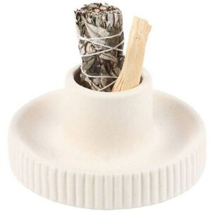 KDMD Cream Ribbed Smudge Bowl Cream KDMD Cream Ribbed Smudge Bowl Cream