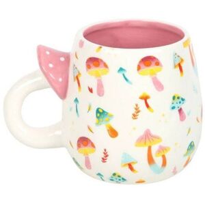 KDMD Funky Fungi Print Mug with Mushroom Handle in Cream Cream KDMD Funky Fungi Print Mug with Mushroom Handle in Cream Cream