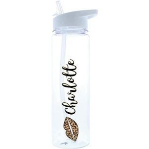 Personalised Memento Company Women's Personalised Leopard Lips Water Bottle in Clear Clear Personalised Memento Company Women's Personalised Leopard Lips Water Bottle in Clear Clear