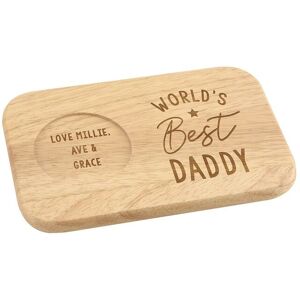Personalised Memento Company Personalised World's Best Wooden Coaster Tray in Light Brown Light Brown Personalised Memento Company Personalised World's Best Wooden Coaster Tray in Light Brown Light Brown