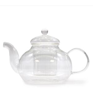 KDMD Glass Infuser Teapot - Round Pearl - 800ml in White White KDMD Glass Infuser Teapot - Round Pearl - 800ml in White White