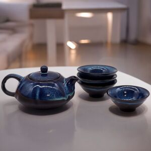 KDMD Herbal Blues Teapot Set - Pot & Four Cups in Blue Blue KDMD Herbal Blues Teapot Set - Pot & Four Cups in Blue Blue