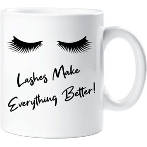 60 SECOND MAKEOVER Women's Lashes Make Everything Better Mug in White White 60 SECOND MAKEOVER Women's Lashes Make Everything Better Mug in White White