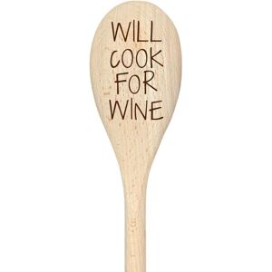 60 SECOND MAKEOVER Will Cook For Wine Spoon Funny Wooden Spoon in Beige Beige 60 SECOND MAKEOVER Will Cook For Wine Spoon Funny Wooden Spoon in Beige Beige
