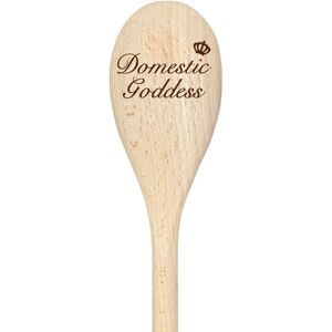 60 SECOND MAKEOVER Domestic Goddess Spoon Funny Wooden Spoon in Beige Beige 60 SECOND MAKEOVER Domestic Goddess Spoon Funny Wooden Spoon in Beige Beige