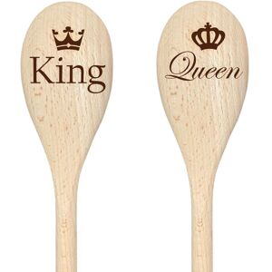 60 SECOND MAKEOVER King & Queen Funny Wooden Spoon Couples Gift in Beige Beige 60 SECOND MAKEOVER King & Queen Funny Wooden Spoon Couples Gift in Beige Beige