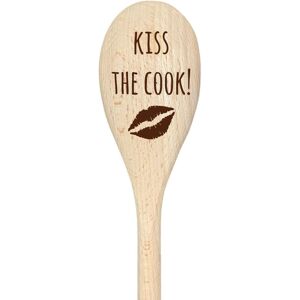 60 SECOND MAKEOVER Kiss The Cook Spoon Funny Wooden Spoon in Beige Beige 60 SECOND MAKEOVER Kiss The Cook Spoon Funny Wooden Spoon in Beige Beige