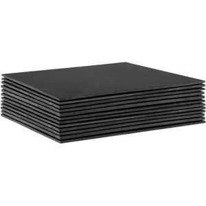 Argon Tableware Linea Square Slate Placemats - 33cm - 12x Large Natural Black Stone Dining Table Dinner Serving Board Platter Place Mats Sets Black Argon Tableware Linea Square Slate Placemats - 33cm - 12x Large Natural Black Stone Dining Table Dinner Serving Board Platter Place Mats Sets Black