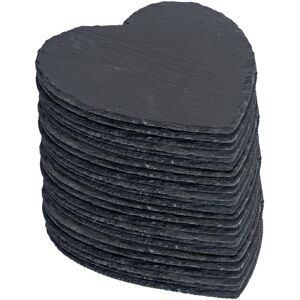 Argon Tableware Heart Slate Placemats - 25cm - 24x Large Natural Black Stone Dining Table Dinner Serving Board Platter Place Mats Sets Black Argon Tableware Heart Slate Placemats - 25cm - 24x Large Natural Black Stone Dining Table Dinner Serving Board Platter Place Mats Sets Black