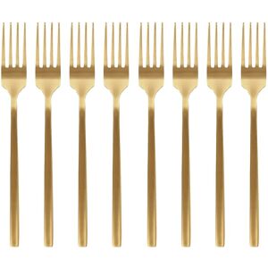 Argon Tableware Stainless Steel Dinner Forks - 19.5cm - Pack of 8 in Gold Gold Argon Tableware Stainless Steel Dinner Forks - 19.5cm - Pack of 8 in Gold Gold