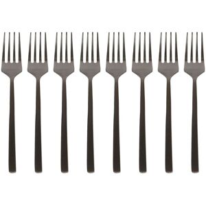 Argon Tableware Stainless Steel Cake Forks - 15cm - Pack of 8 in Black Black Argon Tableware Stainless Steel Cake Forks - 15cm - Pack of 8 in Black Black