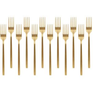 Argon Tableware Stainless Steel Dinner Forks - 19.5cm - Pack of 12 in Gold Gold Argon Tableware Stainless Steel Dinner Forks - 19.5cm - Pack of 12 in Gold Gold