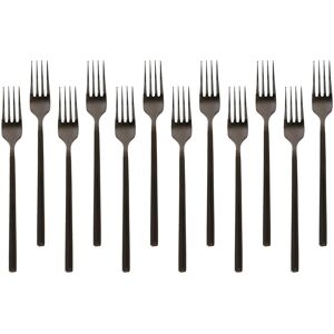 Argon Tableware Stainless Steel Dinner Forks - 19.5cm - Pack of 12 in Black Black Argon Tableware Stainless Steel Dinner Forks - 19.5cm - Pack of 12 in Black Black