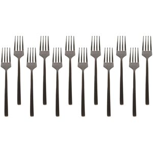 Argon Tableware Stainless Steel Cake Forks - 15cm - Pack of 12 in Black Black Argon Tableware Stainless Steel Cake Forks - 15cm - Pack of 12 in Black Black