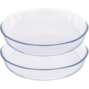 Argon Tableware Round Glass Oven Dishes - 26cm x 26cm - 2x Small Baking Tray in Clear Size: 26 cm x 26 cm Clear 26 cm x 26 cm Argon Tableware Round Glass Oven Dishes - 26cm x 26cm - 2x Small Baking Tray in Clear Size: 26 cm x 26 cm Clear 26 cm x 26 cm