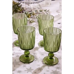 Dibor Set of 4 Vintage Luxury Green Trailing Leaf Drinking Goblet Glasses Festive Christmas Decor Glassware 350ml Size: 4 Pack Green 4 Pack Dibor Set of 4 Vintage Luxury Green Trailing Leaf Drinking Goblet Glasses Festive Christmas Decor Glassware 350ml Size: 4 Pack Green 4 Pack