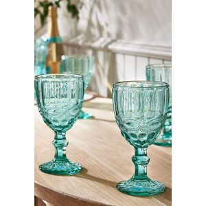 Dibor Set of 4 Vintage Luxury Turquoise Drinking Glass Wine Goblets Festive Christmas Decor Glassware 350ml in Green Size: 4 Pack Green 4 Pack Dibor Set of 4 Vintage Luxury Turquoise Drinking Glass Wine Goblets Festive Christmas Decor Glassware 350ml in Green Size: 4 Pack Green 4 Pack